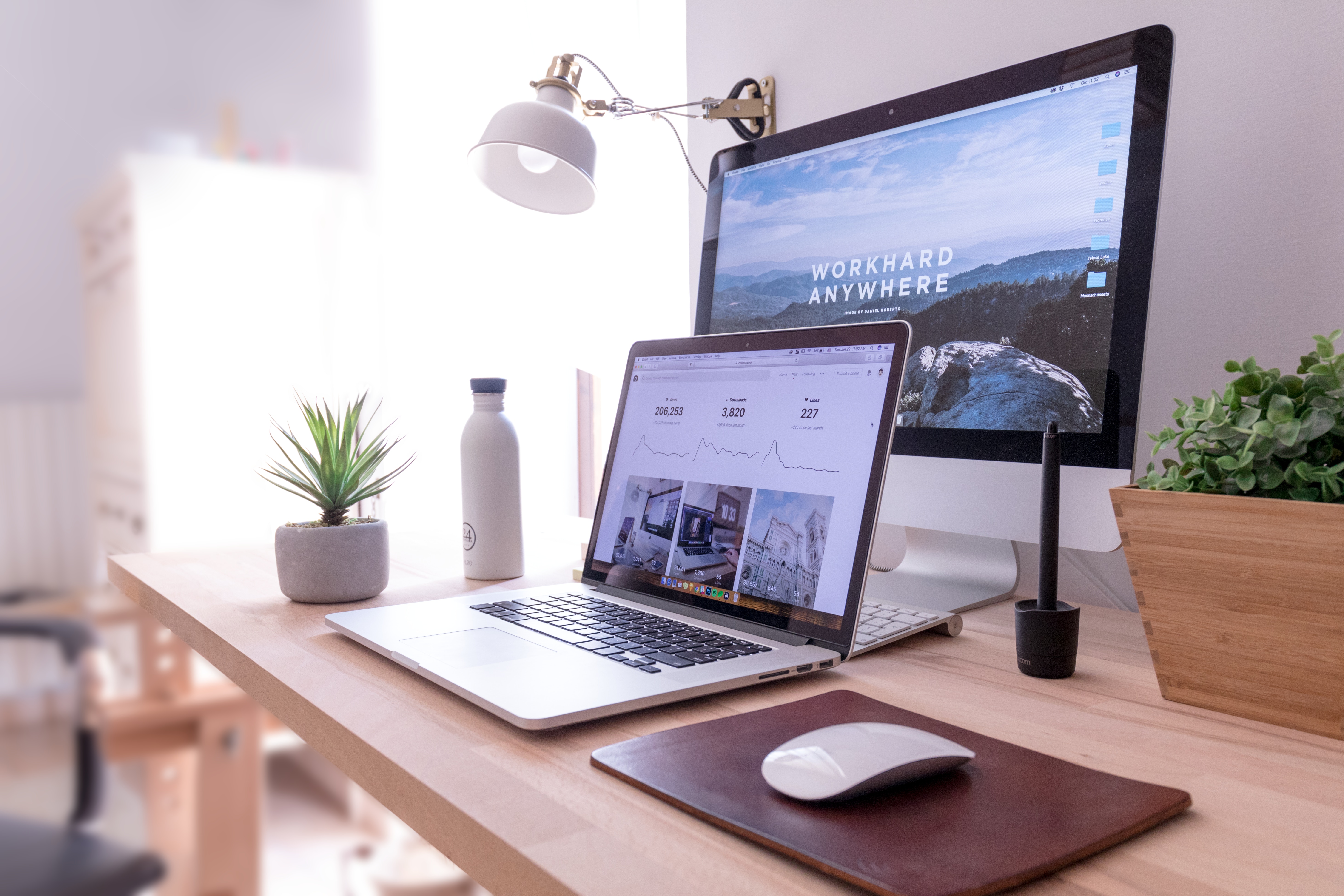 MacBook and iMac on a table